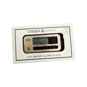 CITIZEN Vintage Retro Quartz Digital Desk Alarm Japan Travel Clock
